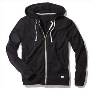 Marine Layer Black Zip Up With Design Back